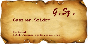 Gaszner Szidor névjegykártya